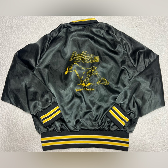 Vintage 80’s Dallas Bull Tampa, FL Aristo Jac Bomber Jacket Large - Picture 2 of 7